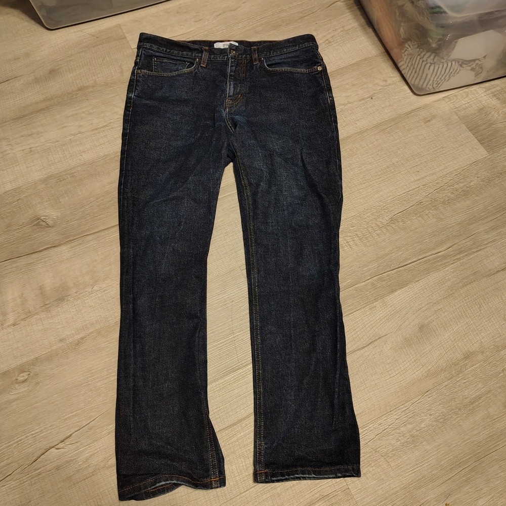 Spoke Mens Build B 14oz Japanese Selvedge Denim Jeans Indigo Blue Waist 33